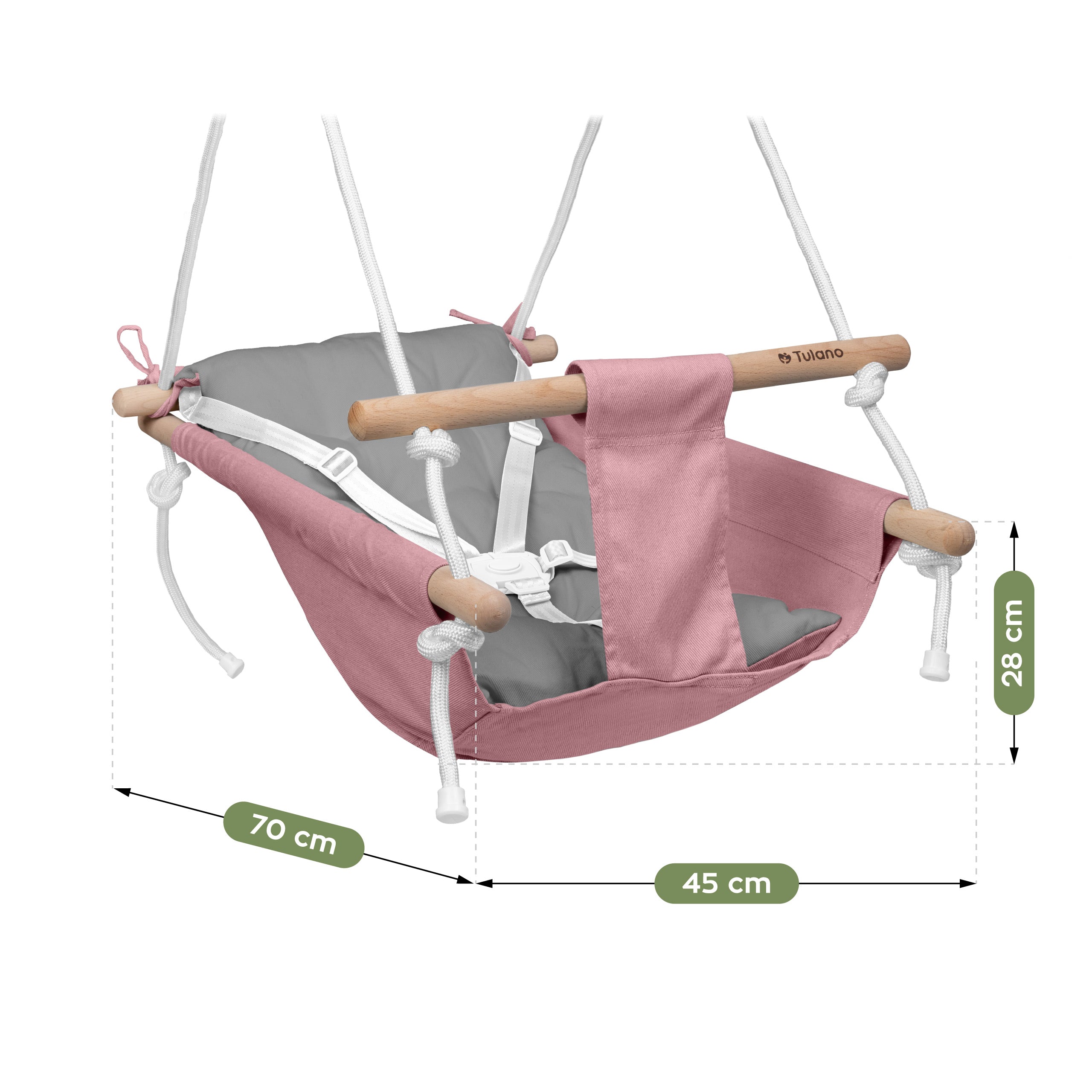 Kolébka/houpačka pro děti TULANO Hop 40 Pink-Grey