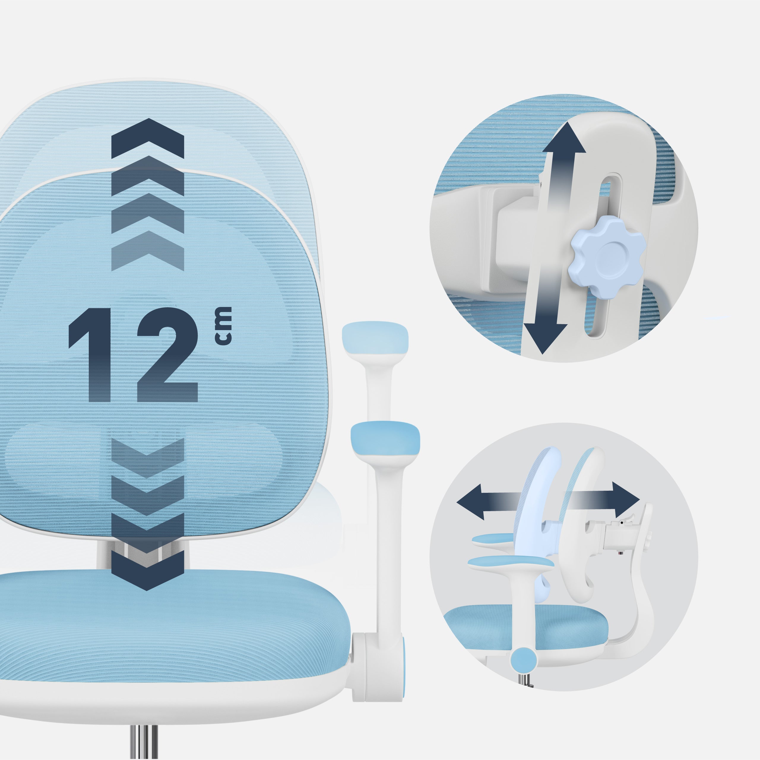Ergonomická dětská židle Mark Adler Junior 3.6 Blue
