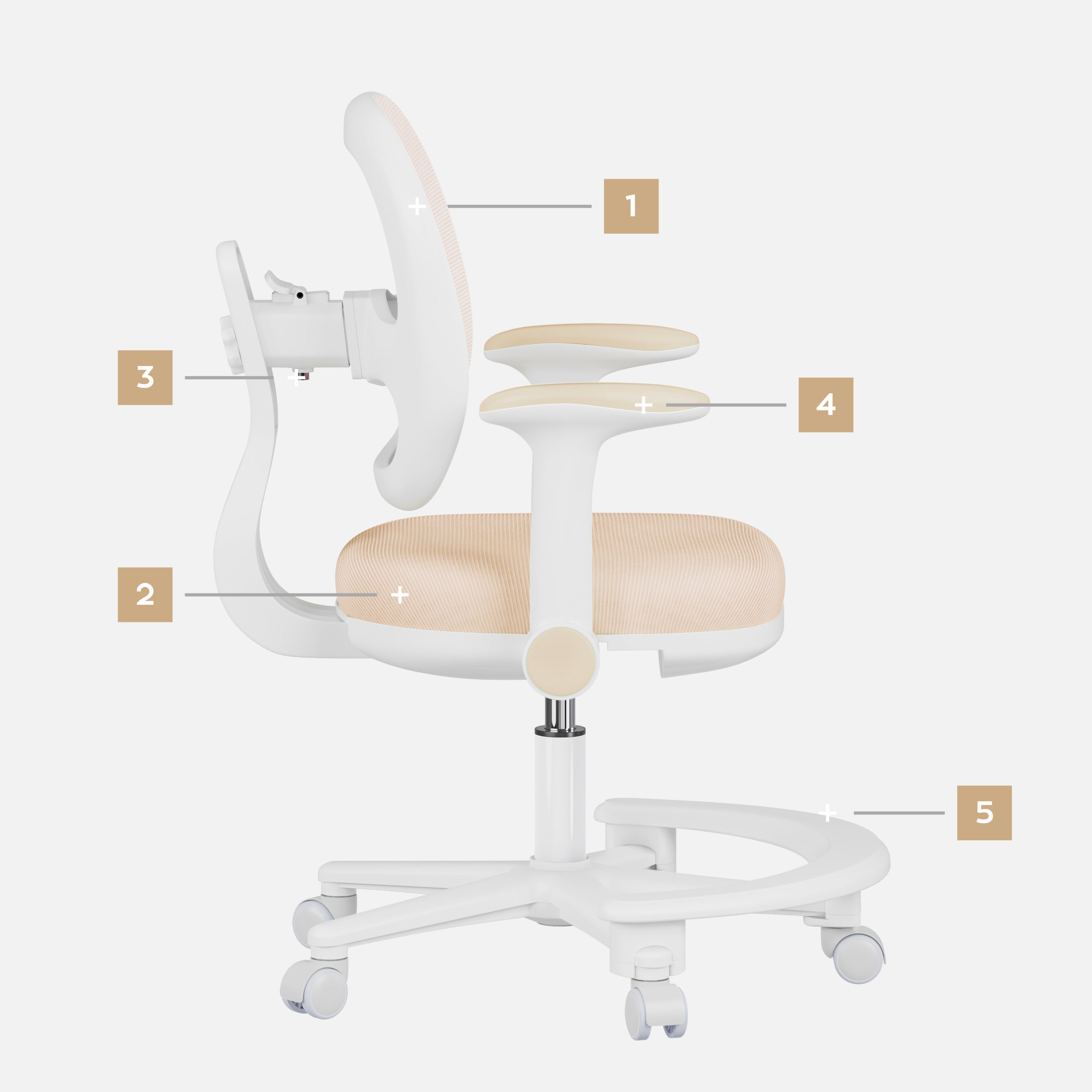 Ergonomická dětská židle k psacímu stolu Mark Adler Junior 3.6 béžová