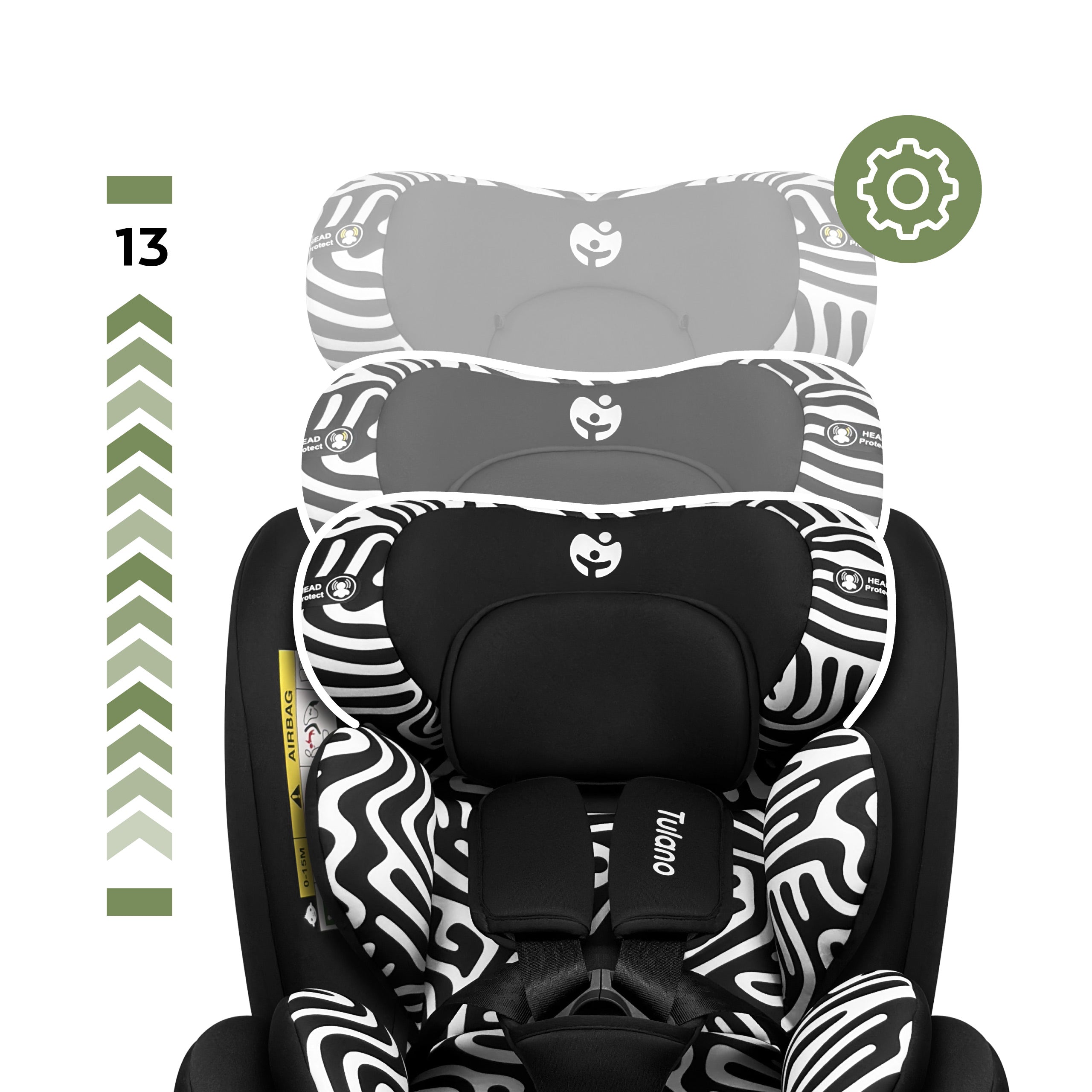 Dětská autosedačka Tulano Loom 15 Black Mono