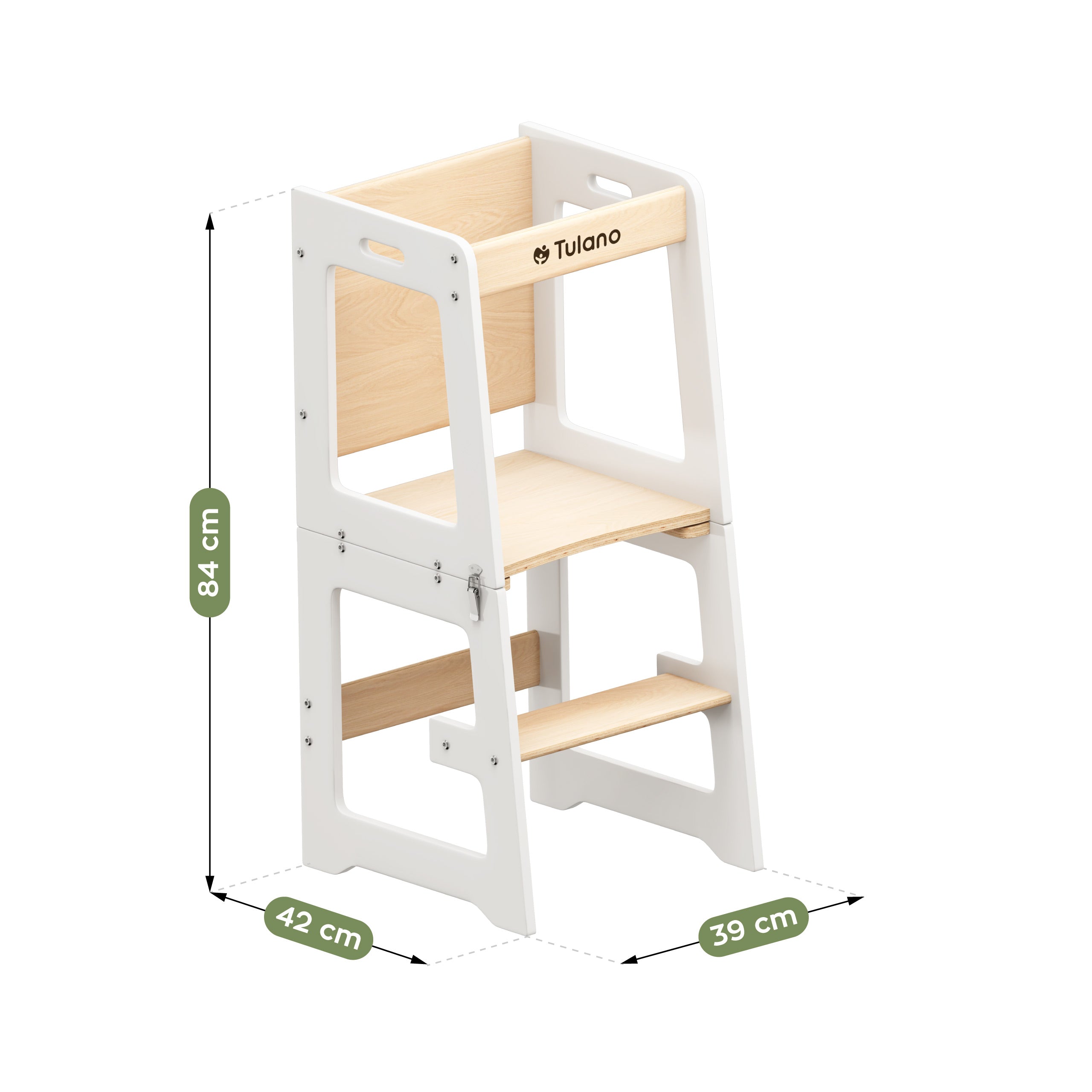 Kuchyňský pomocník pro děti 3v1 Tulano Mooby 35 White-Natural