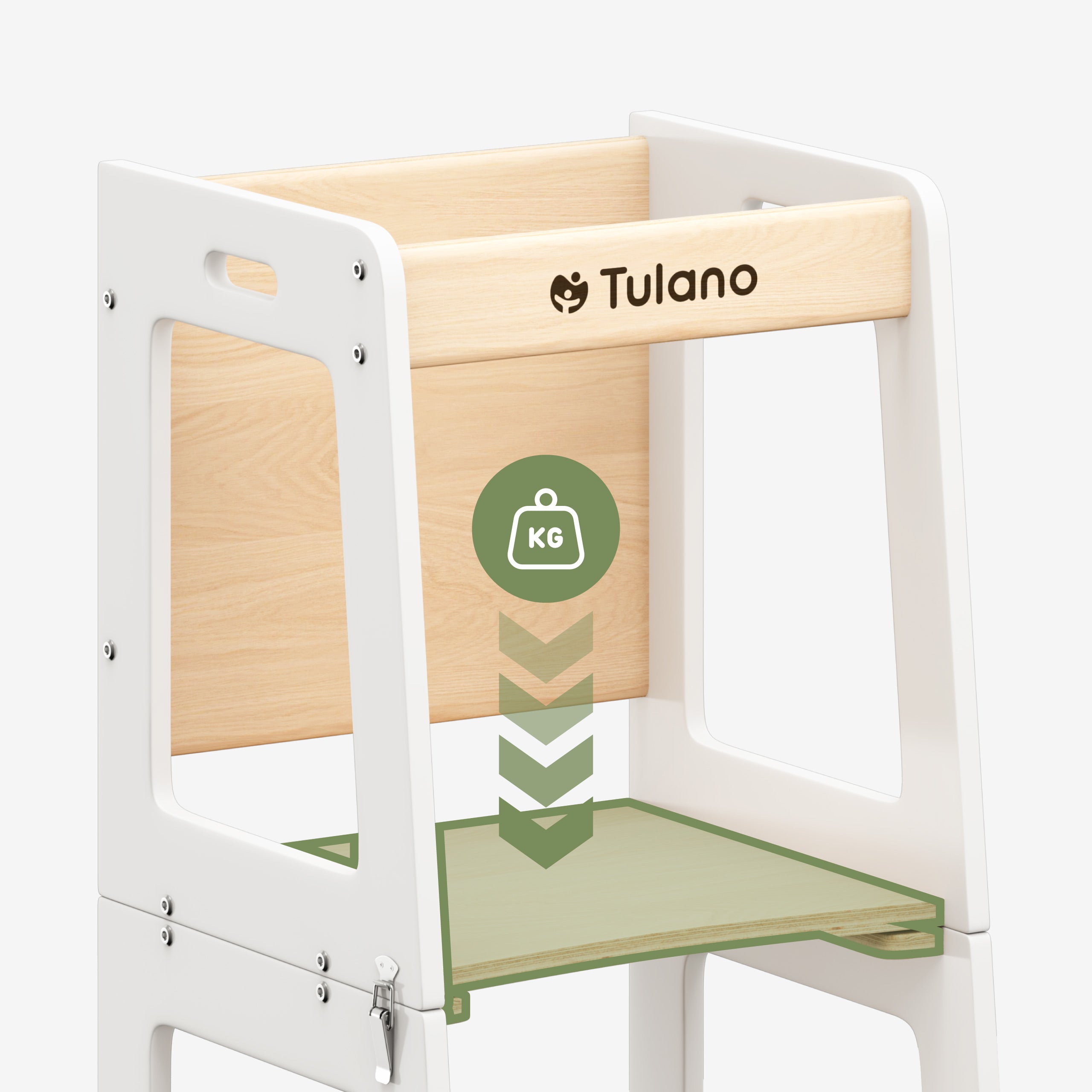 Kuchyňský pomocník pro děti 3v1 Tulano Mooby 35 White-Natural