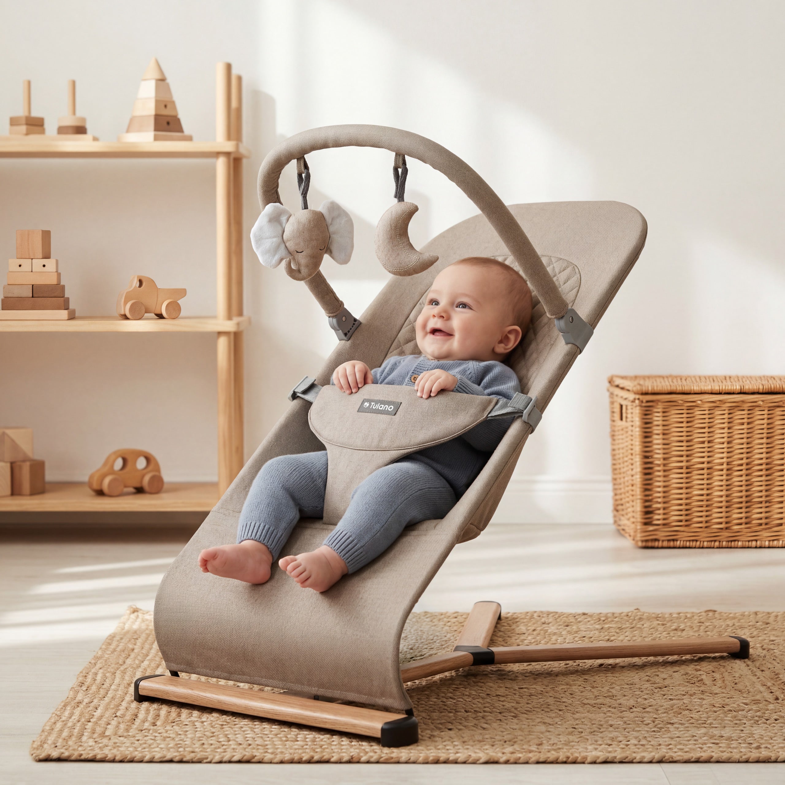 Lehátko houpátko béžové Tulano Moon 30 Beige