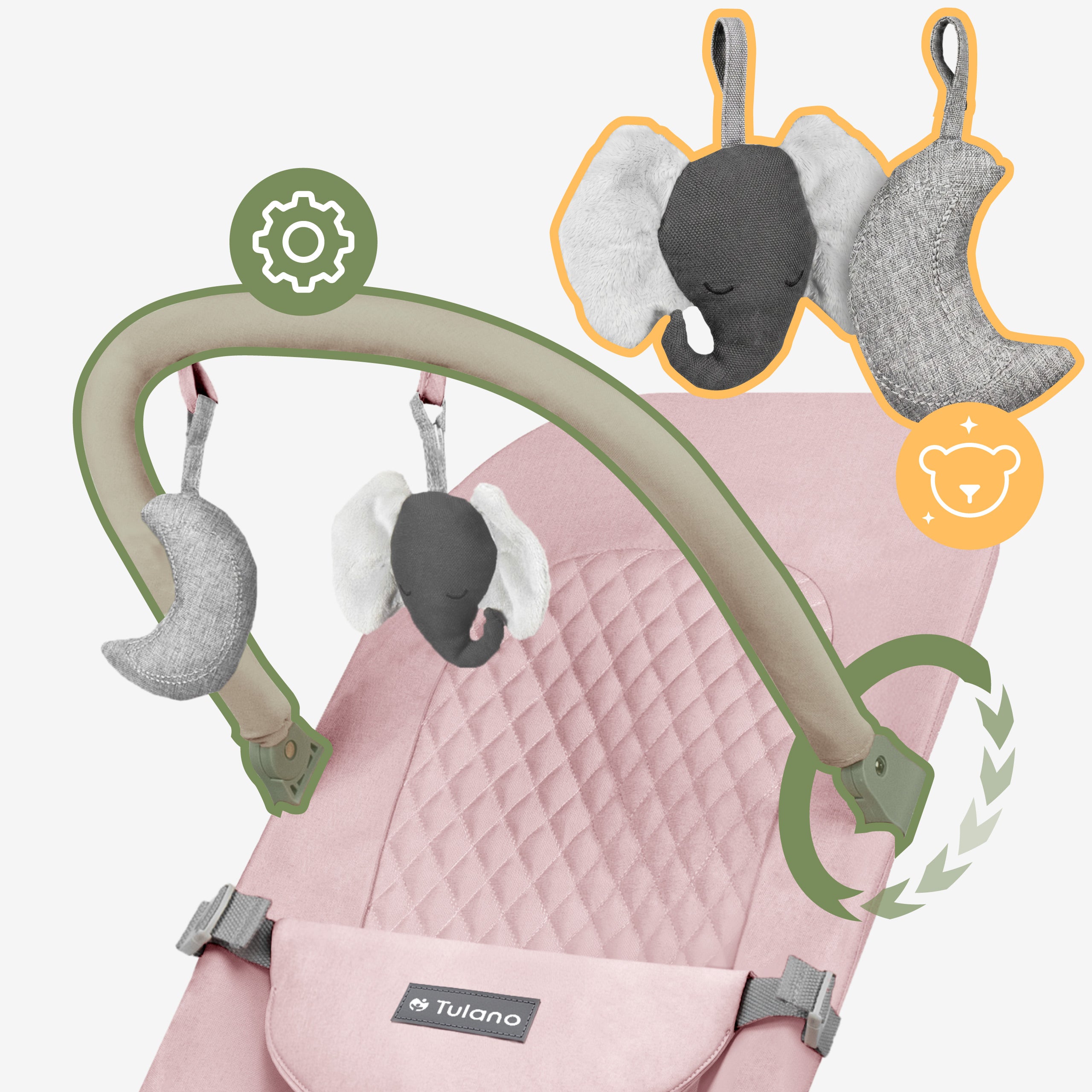 Lehátko houpátko růžové Tulano Moon 30 Pink
