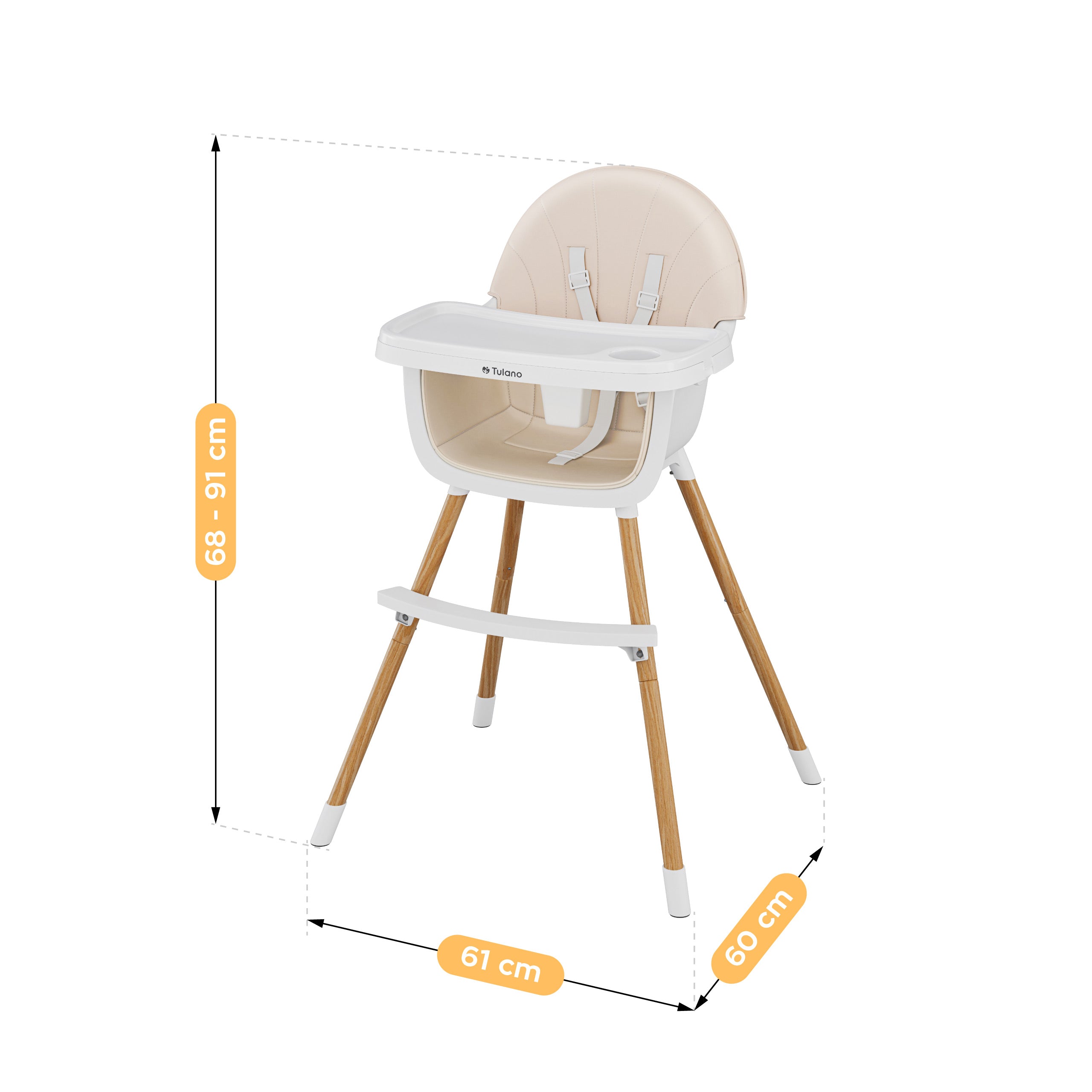 Jídelní židlička Tulano Morsel Beige