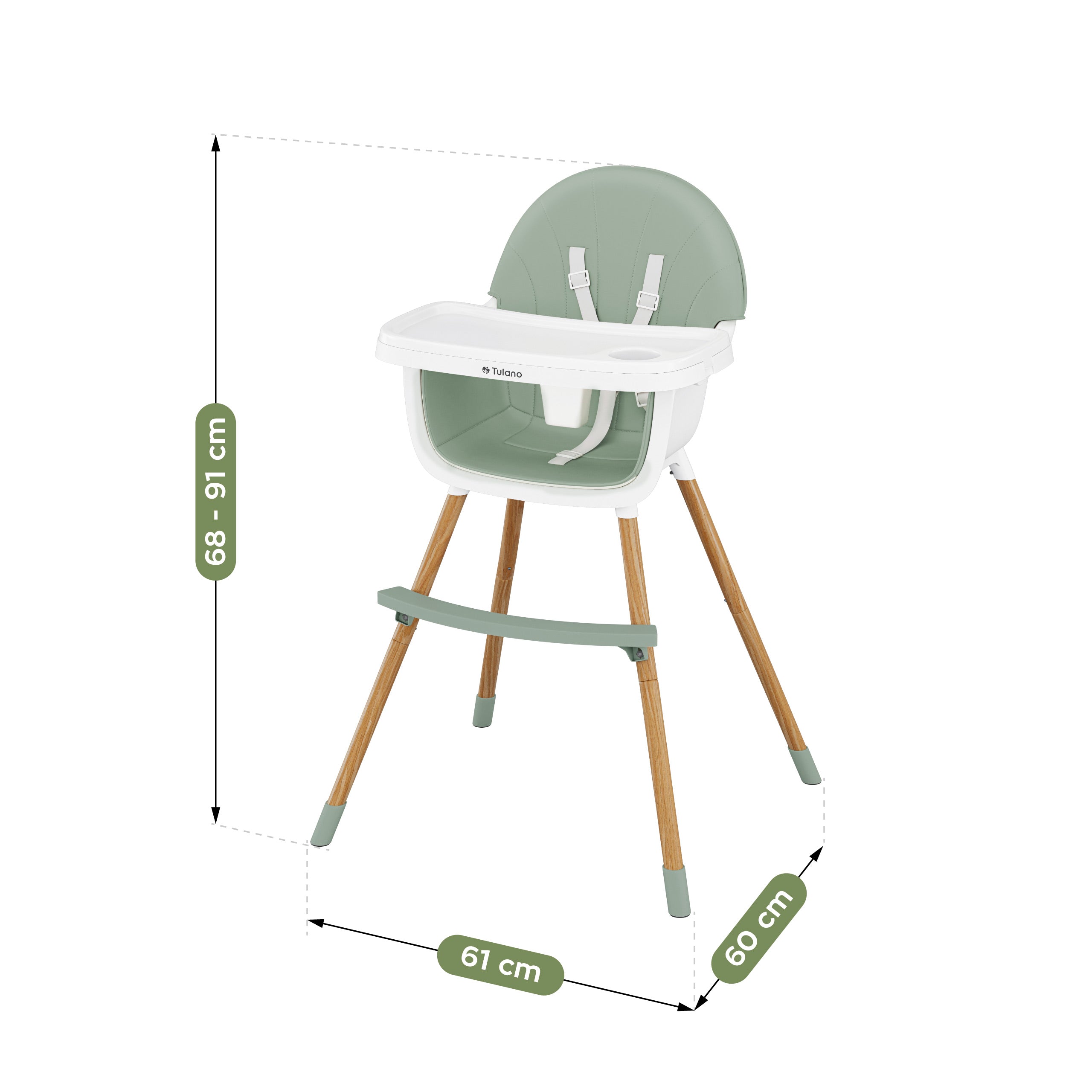 Jídelní židlička Tulano Morsel Green