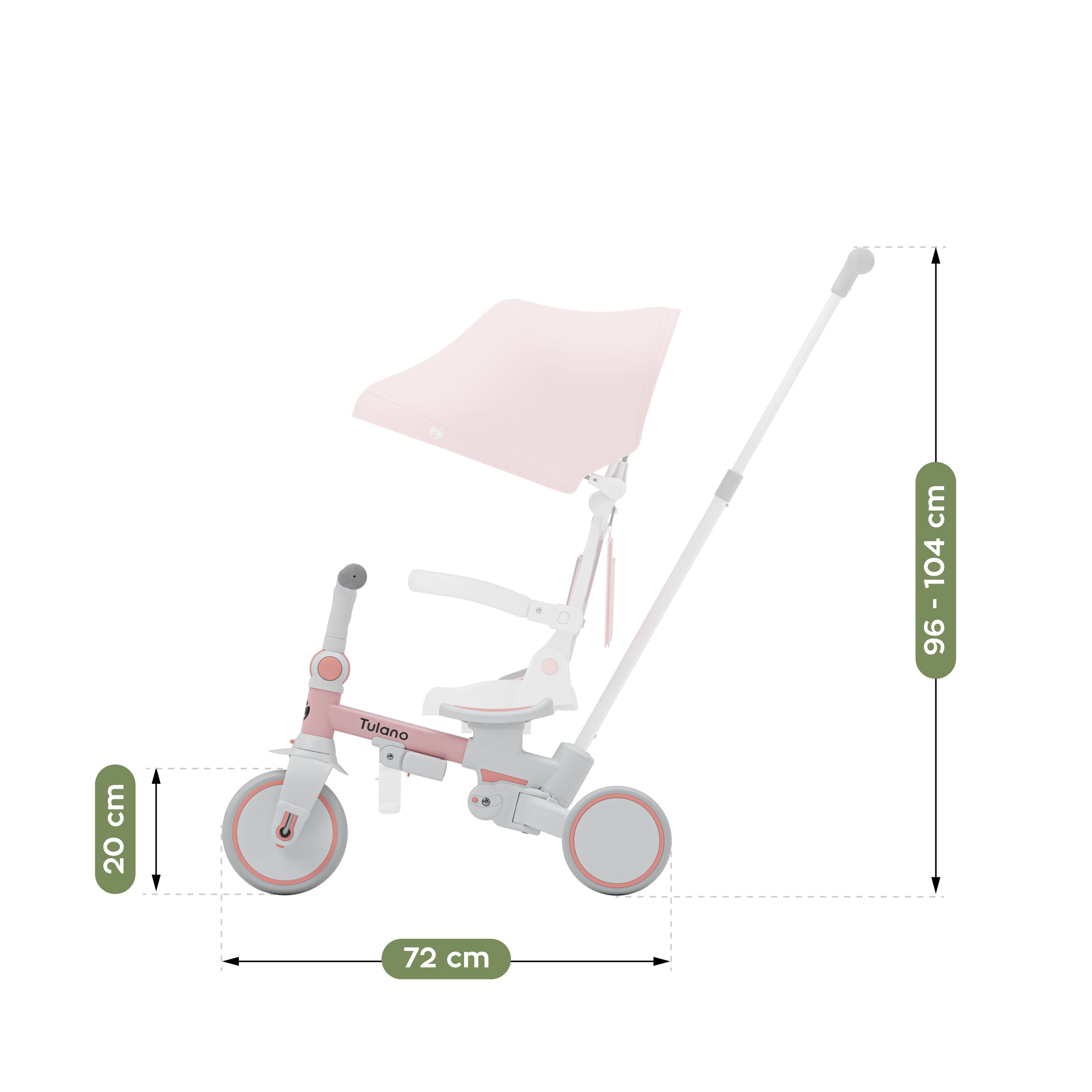 Tříkolka Tulano 4v1 Noah 35 Pink