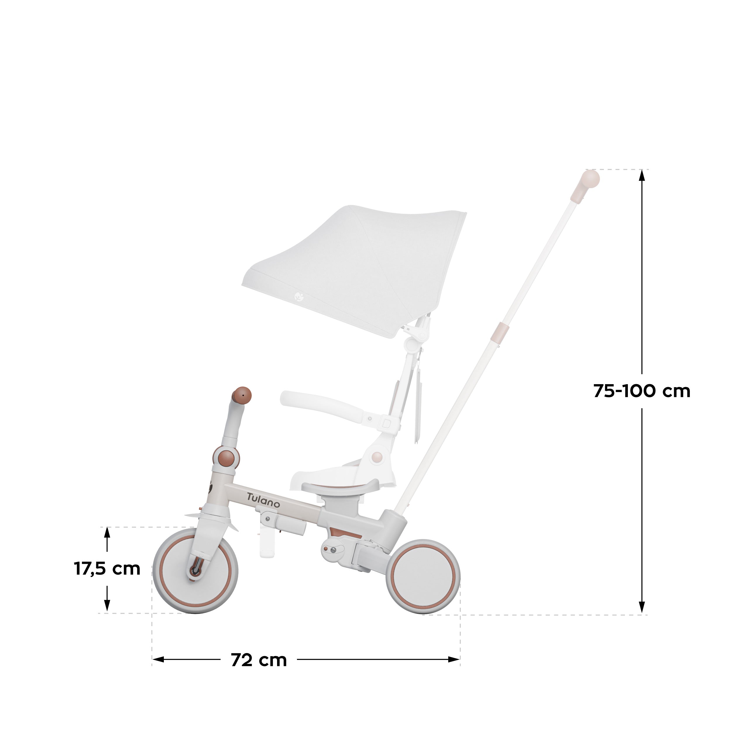 Tříkolka Tulano 4v1 Noah 35 Grey
