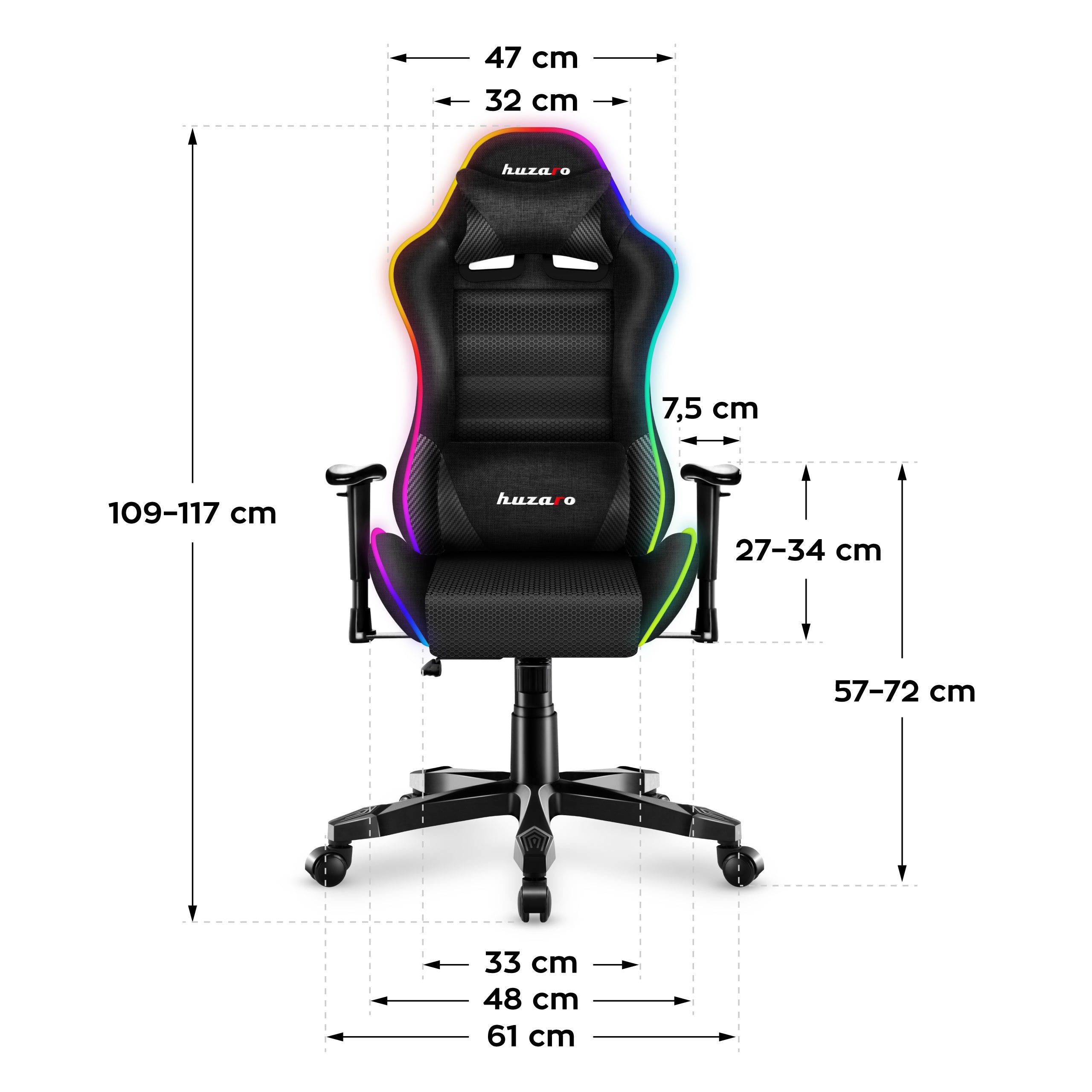 Herní křeslo pro děti HUZARO RANGER 6.0 RGB Mesh