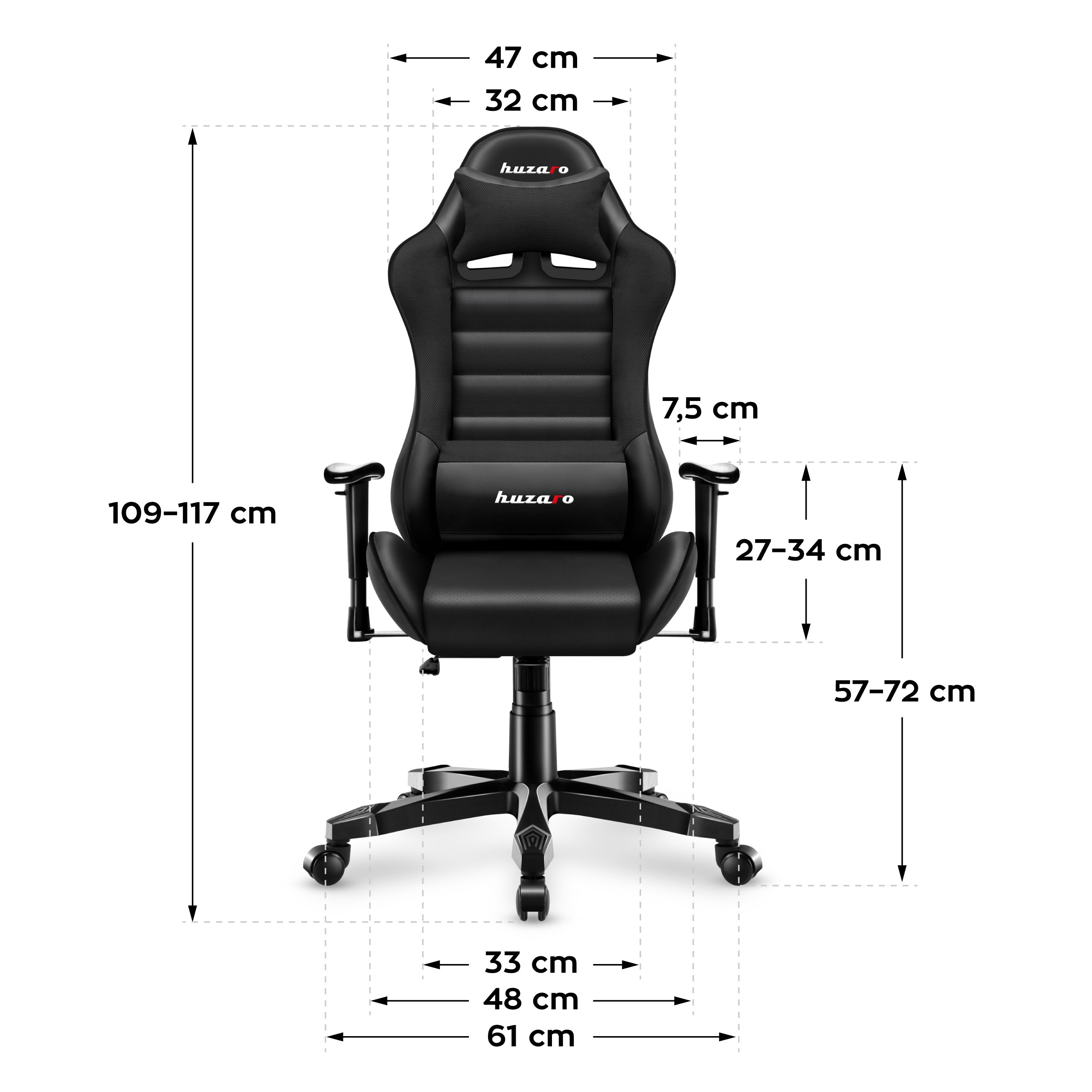 Herní židle pro děti HUZARO RANGER 6.0 Black