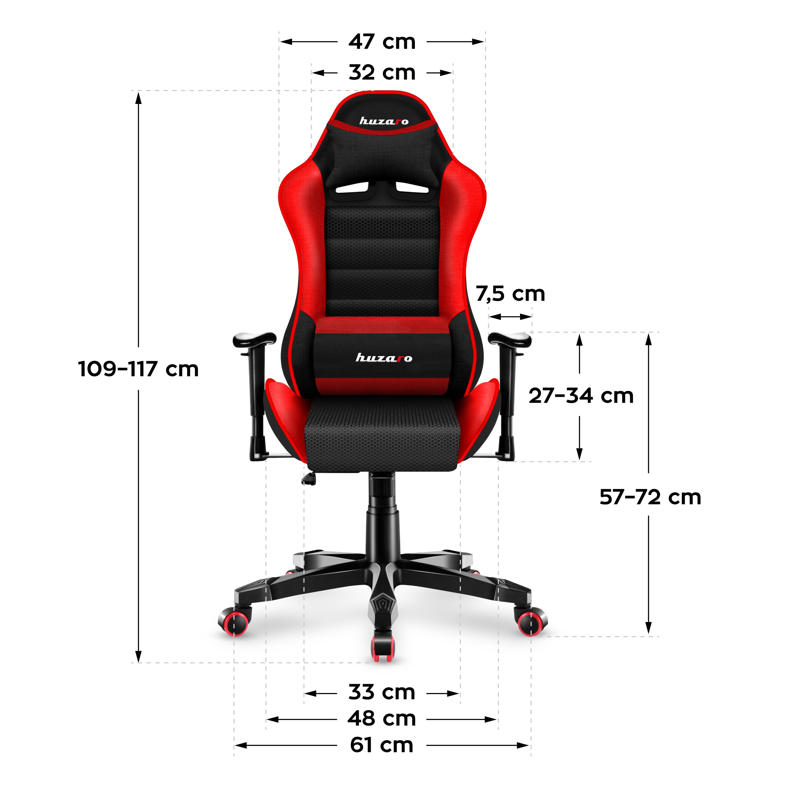 Herní křeslo pro děti HUZARO RANGER 6.0 Red Mesh
