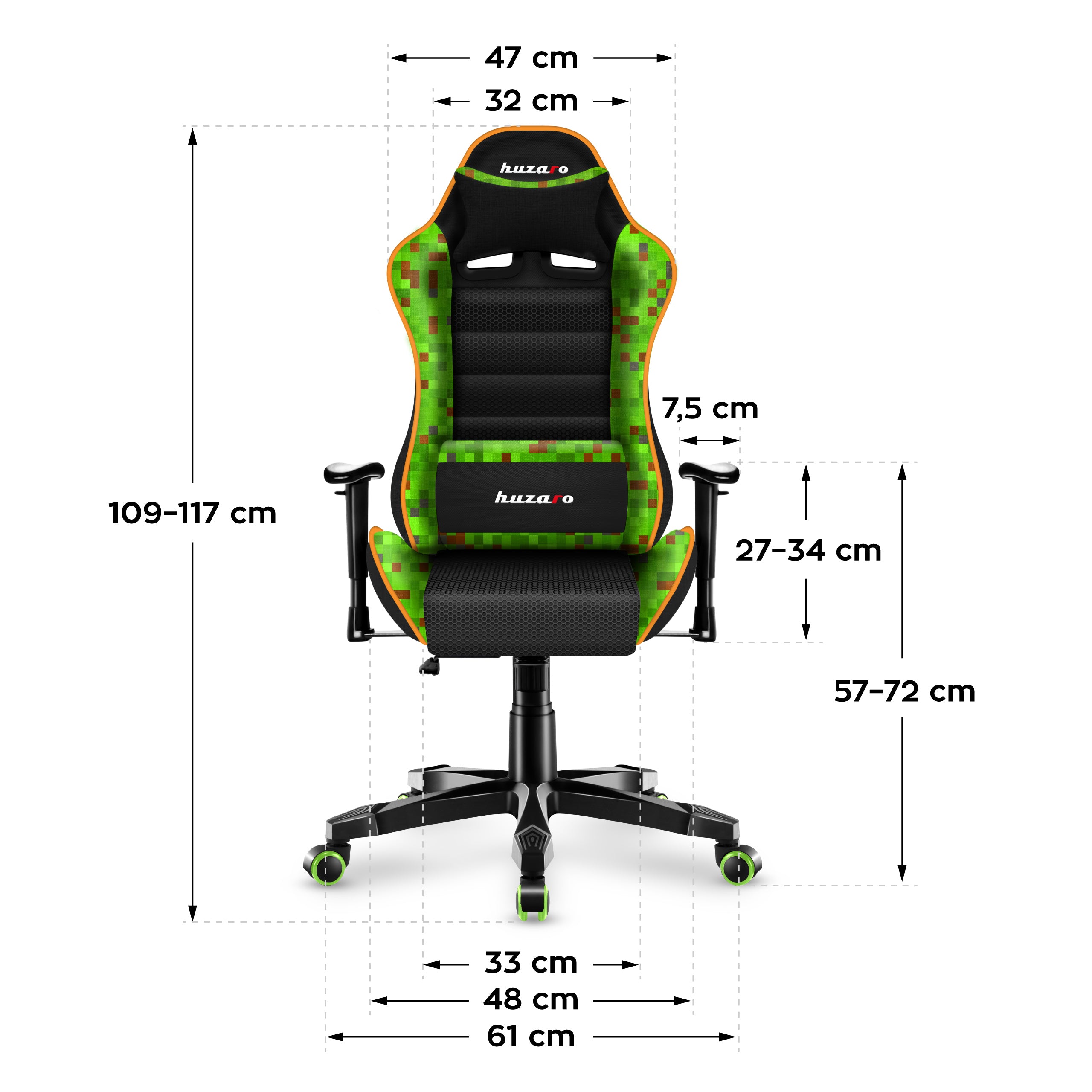 Herní židle pro dítě HUZARO RANGER 6.0 Pixel Mesh