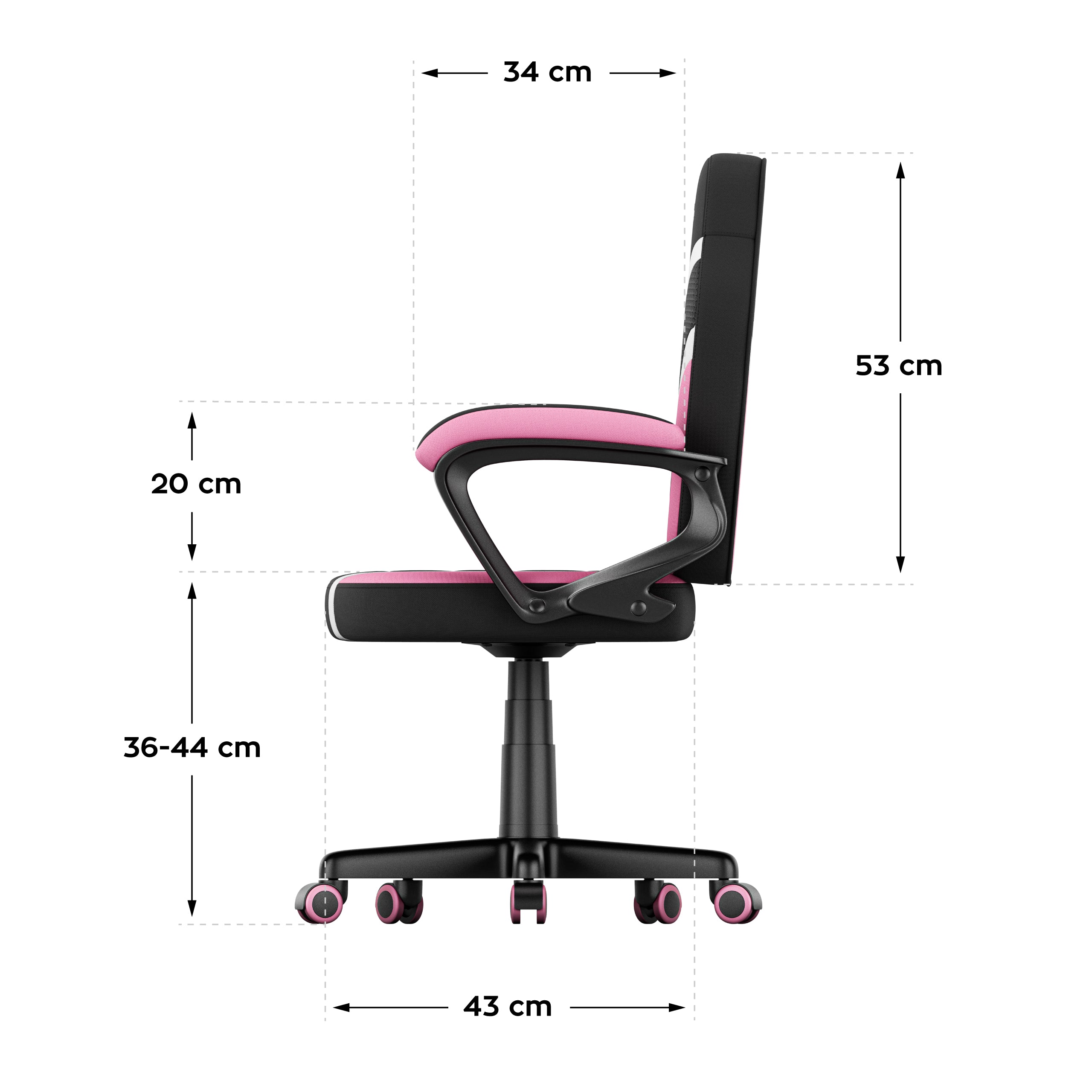 Herní židle pro děti HUZARO RANGER 1.0 Pink Mesh