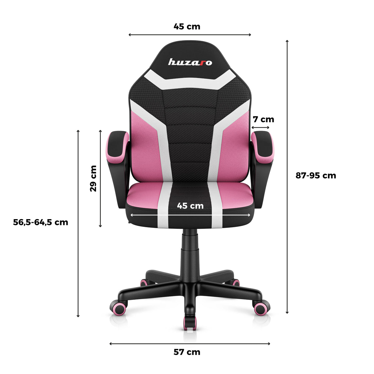 Herní židle pro děti HUZARO RANGER 1.0 Pink Mesh