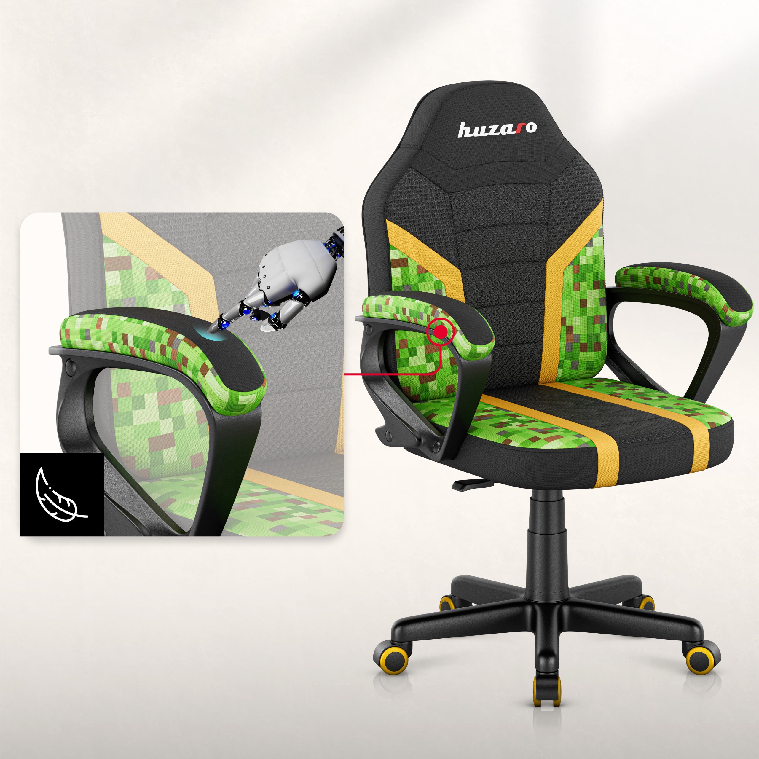Herní křeslo pro děti HUZARO RANGER 1.0 Pixel Mesh