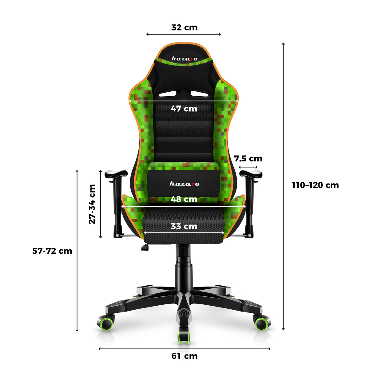 Herní židle pro dítě HUZARO RANGER 6.0 Pixel Mesh