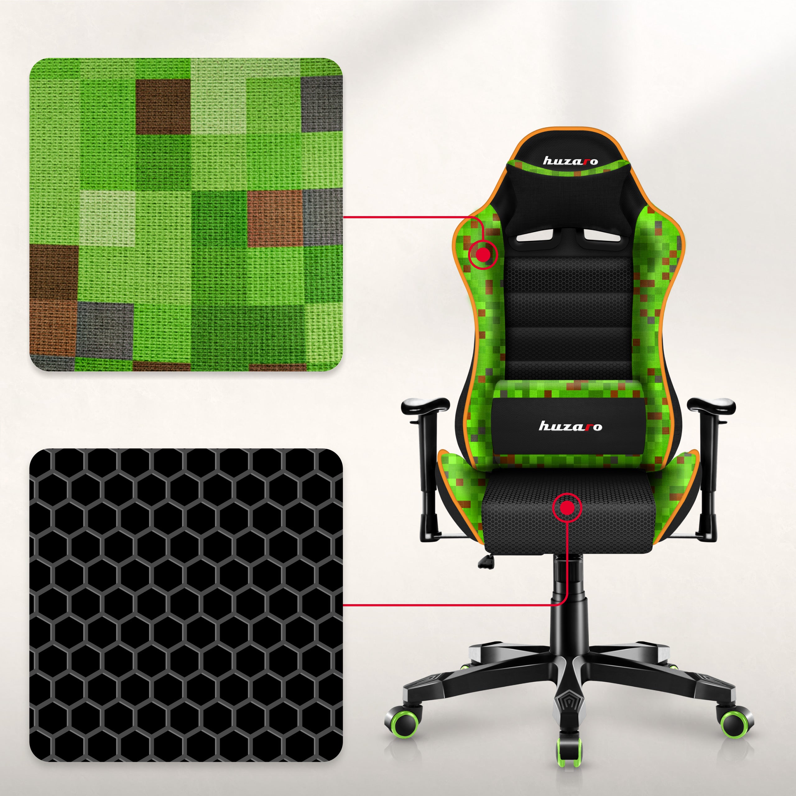 Herní židle pro dítě HUZARO RANGER 6.0 Pixel Mesh