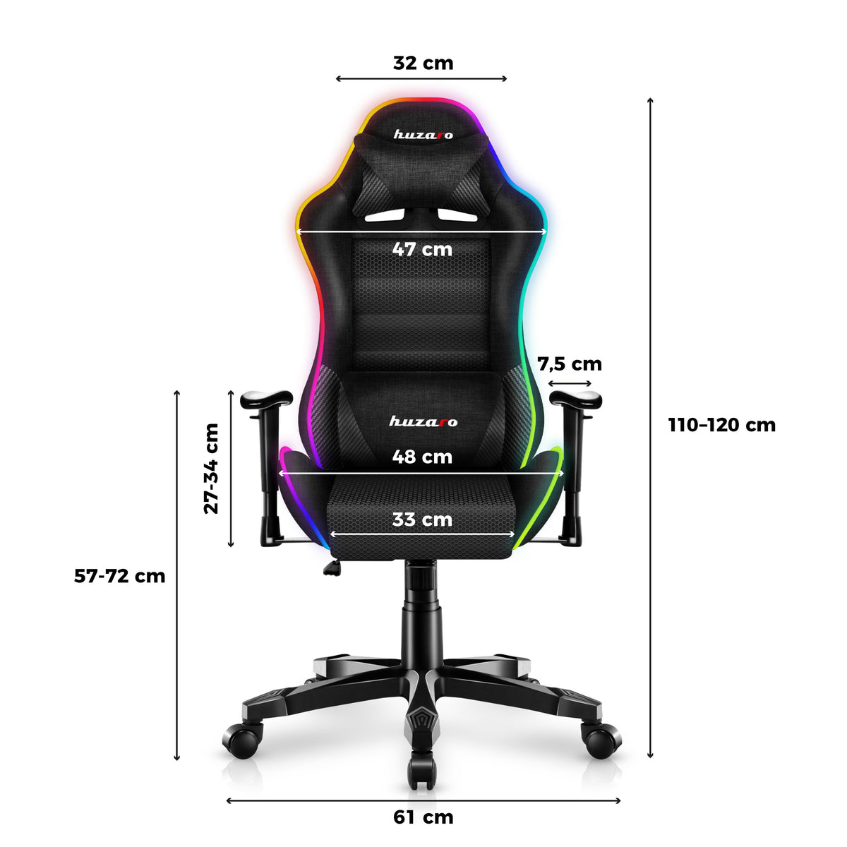 Herní křeslo pro děti HUZARO RANGER 6.0 RGB Mesh