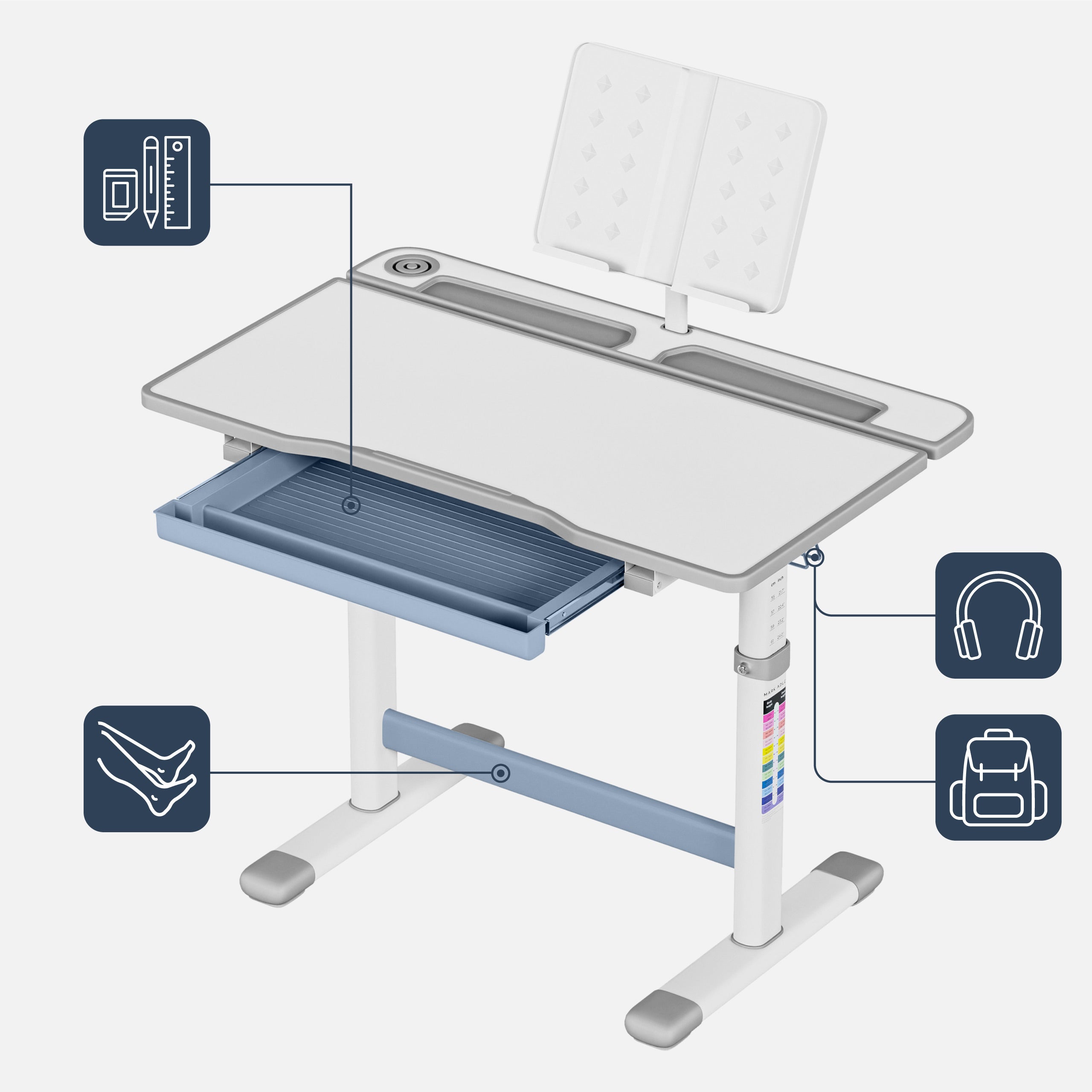 Ergonomický stůl pro děti Mark Adler Study 3.0 66 cm