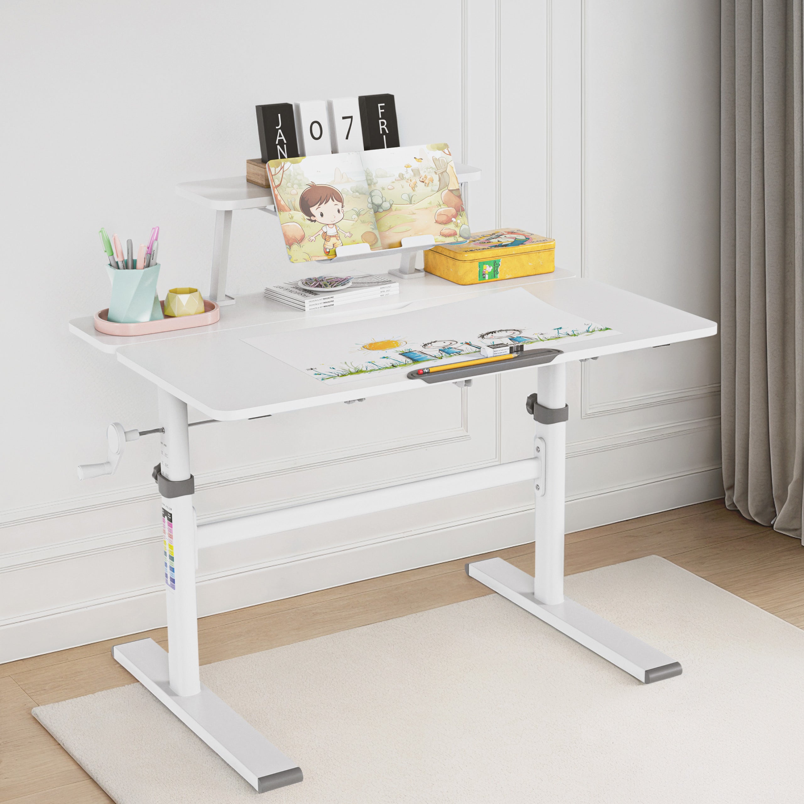 Dětský nastavitelný psací stůl Mark Adler Study 3.7 šedý 90 cm