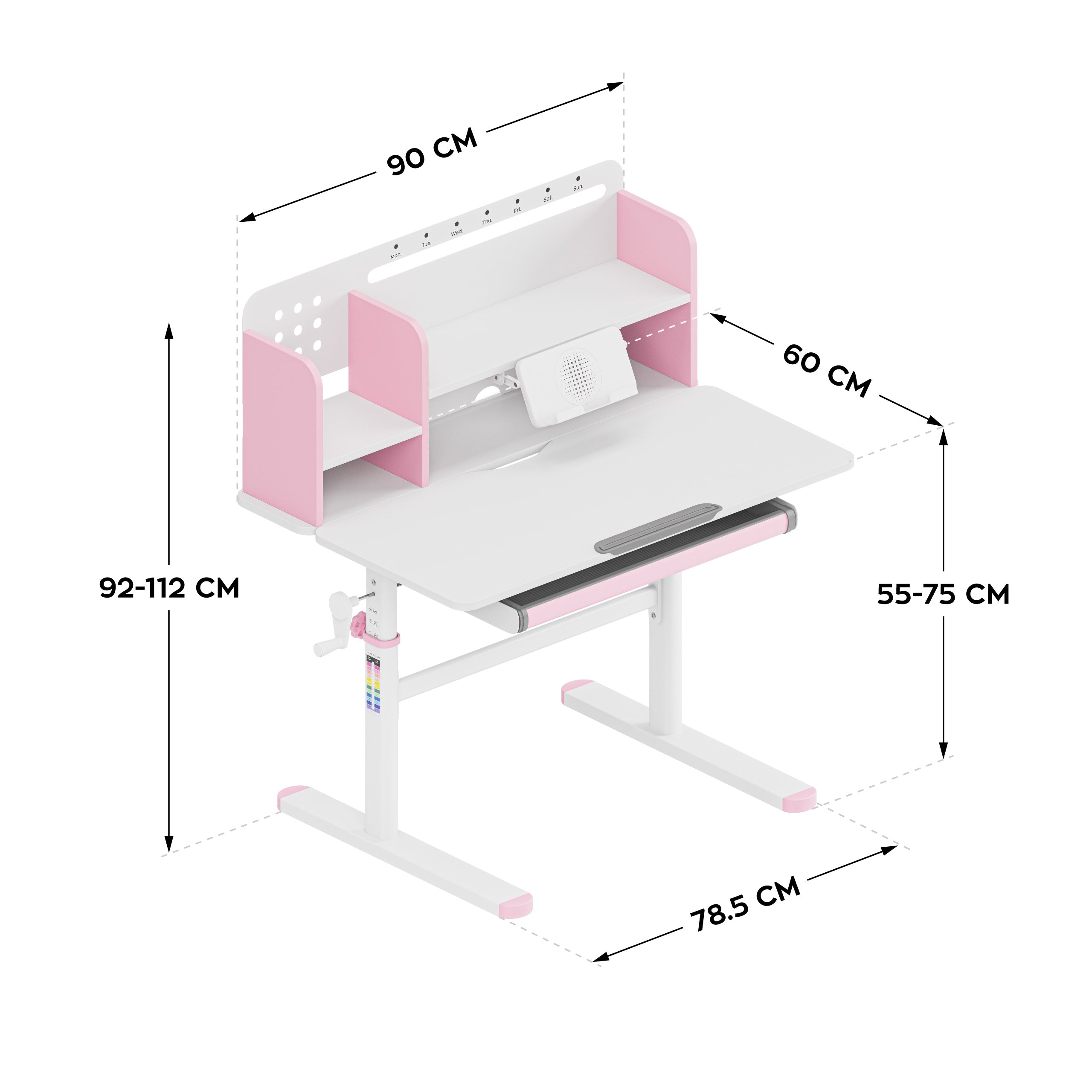 Ergonomický dětský psací stůl Mark Adler Study 5.0 Pink 90 cm
